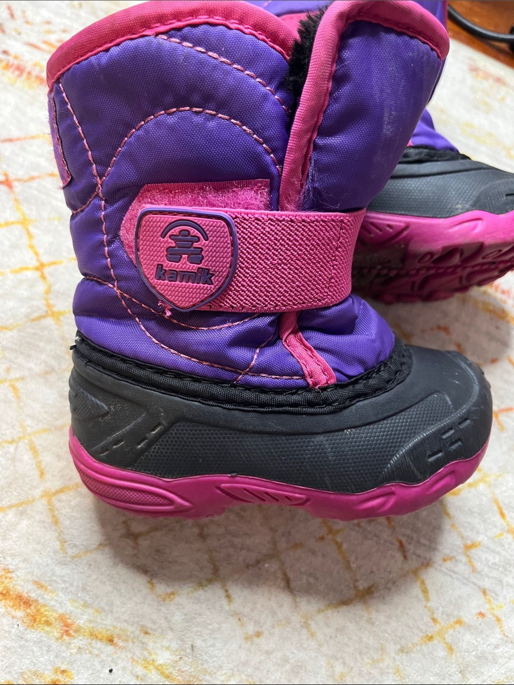 Kamik Girls Purple and Pink Insulated Snow Boots